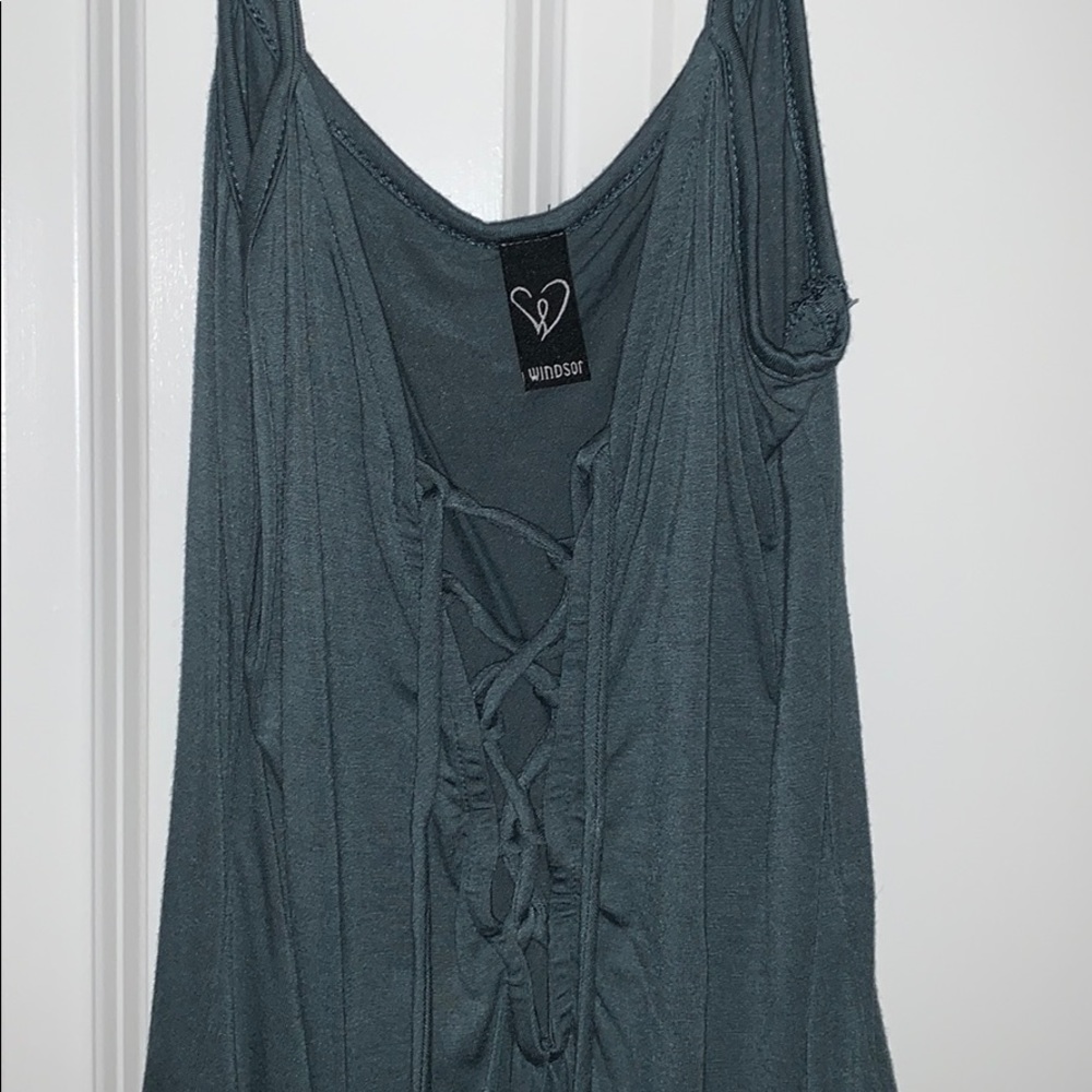 Blue Windsor bodysuit